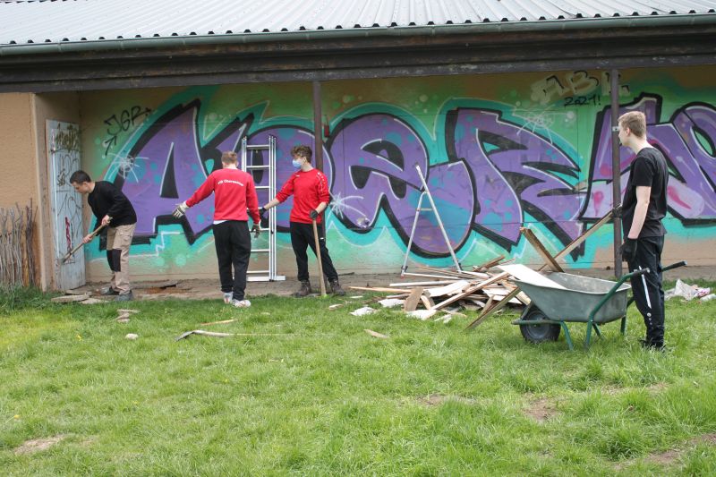 Umbaumaßnahmen am Vereinsheim des VfB Oberweimar