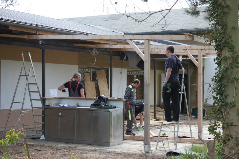 Umbaumaßnahmen am Vereinsheim des VfB Oberweimar