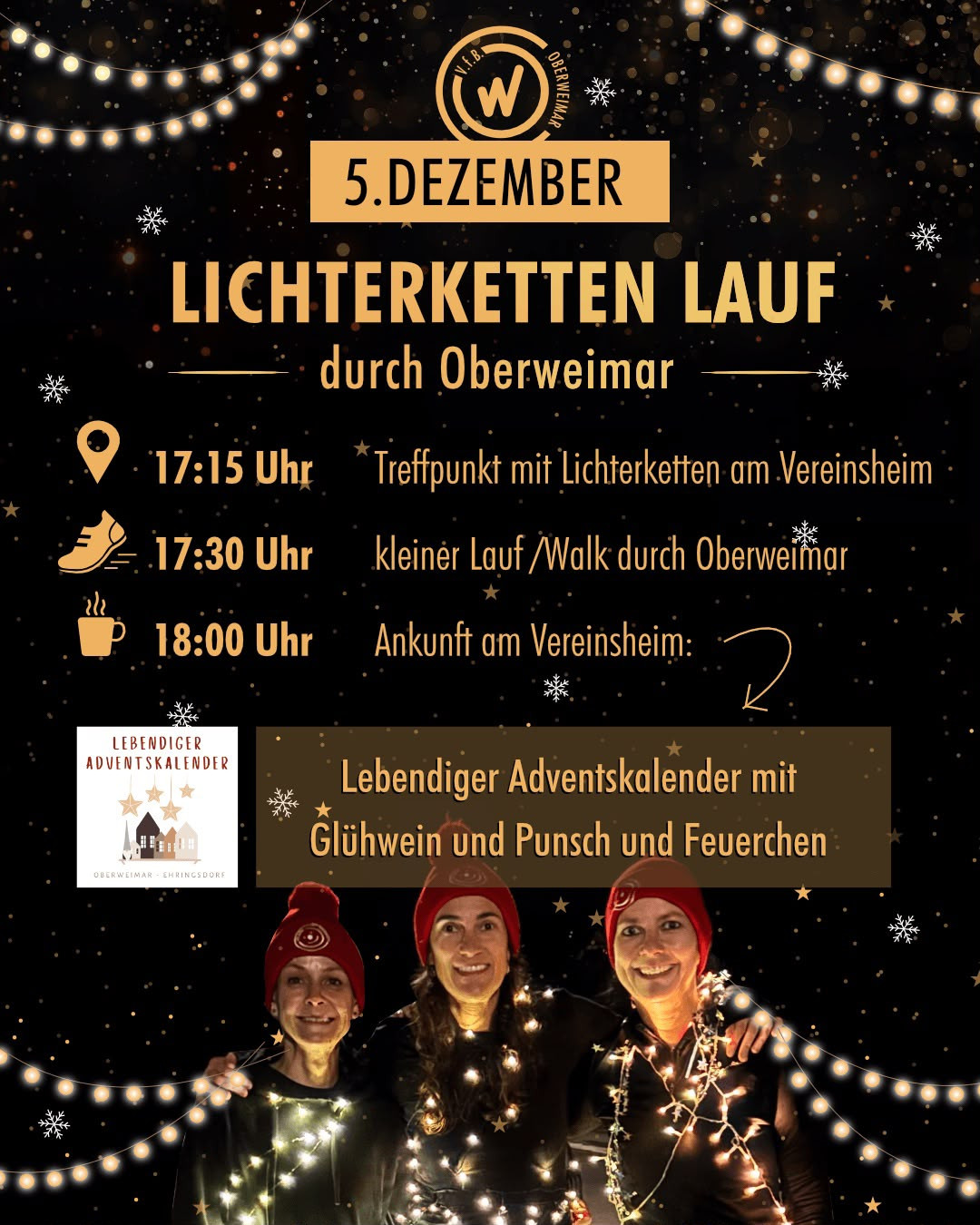 Lichterketten-Lauf durch Oberweimar